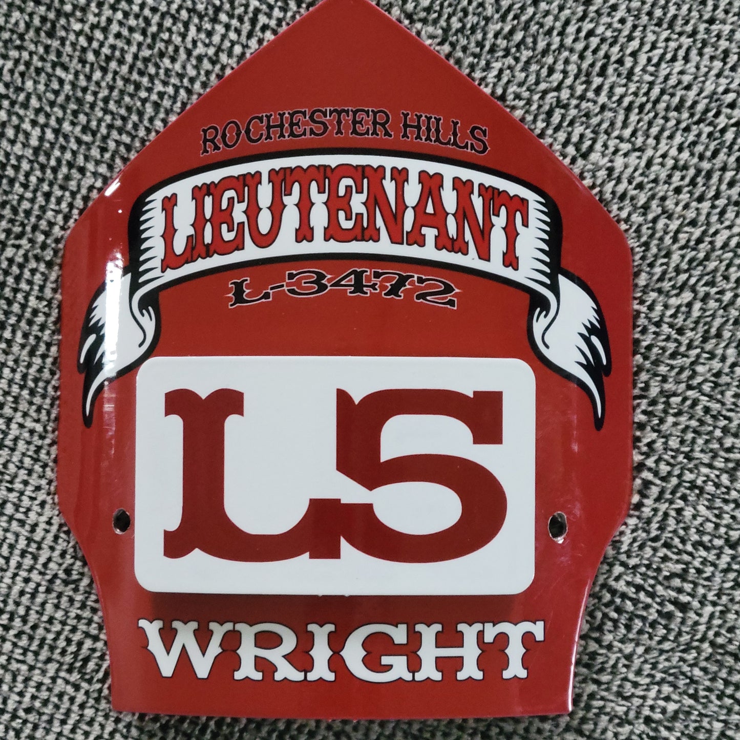 Mini Name Plate, Helmet Shield unit ID, station ID, Shift refrigerator plate,  badge or tag. 2x3.5