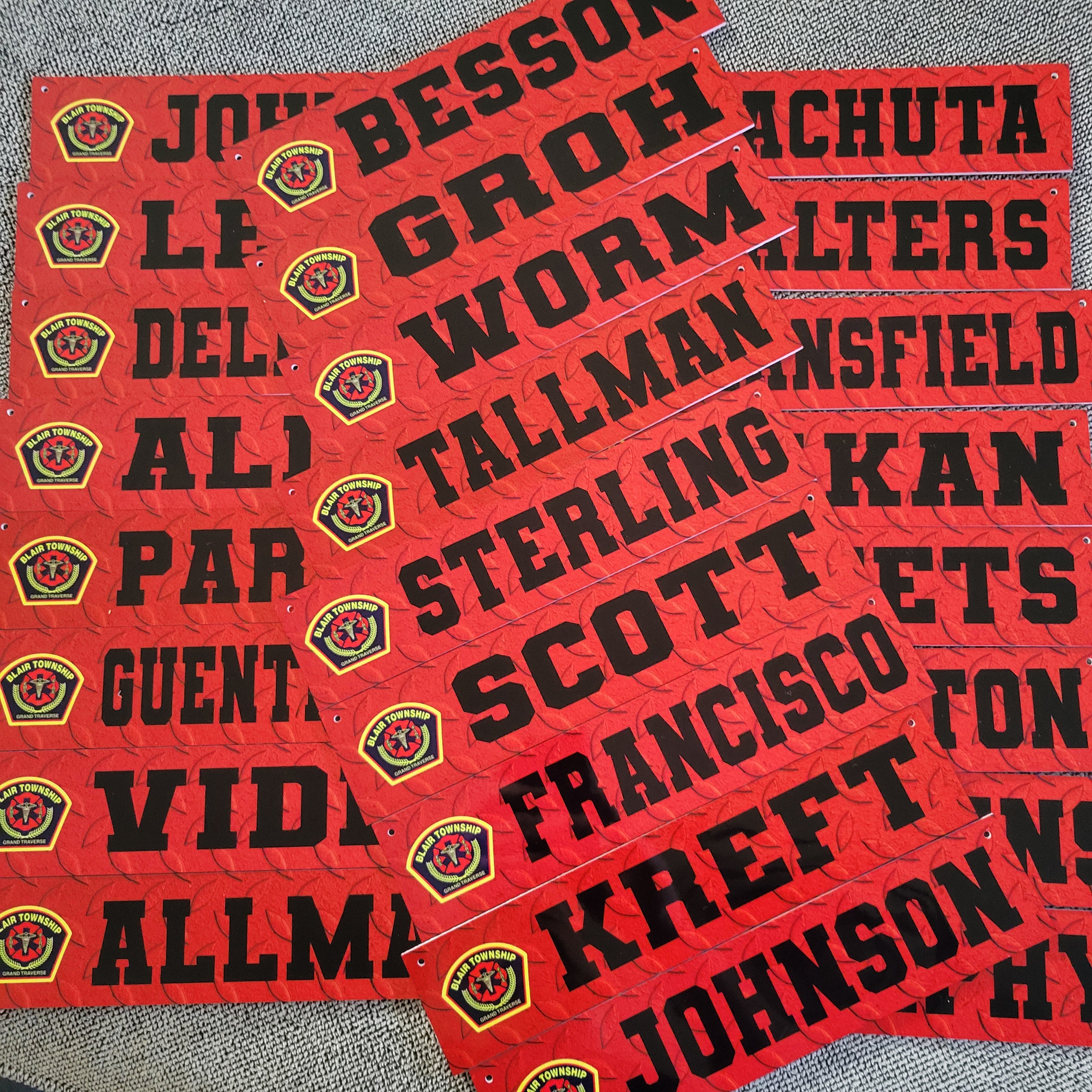 Turnout gear name plate BoxAlarmInk