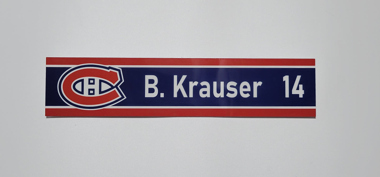 Turnout gear name plate