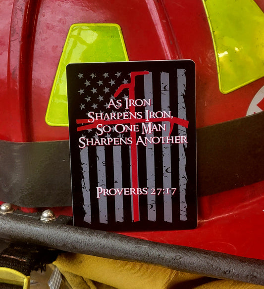 As Iron Sharpens Iron, Proverb 27:17 helmet card