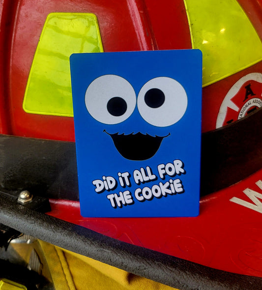 Did It All for the Cookie parody helmet card