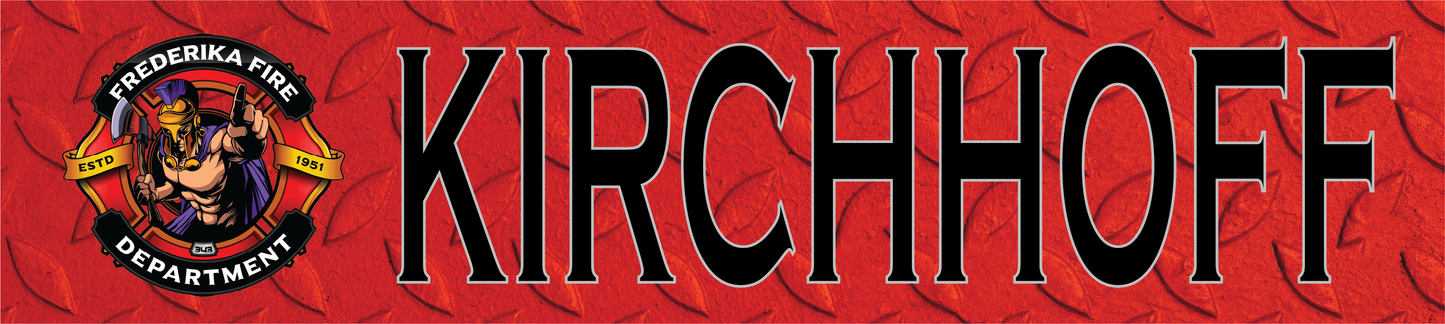 Turnout gear name plate