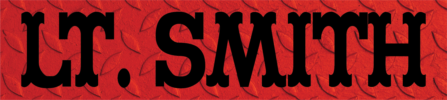 Turnout gear name plate