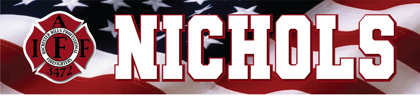 Turnout gear name plate