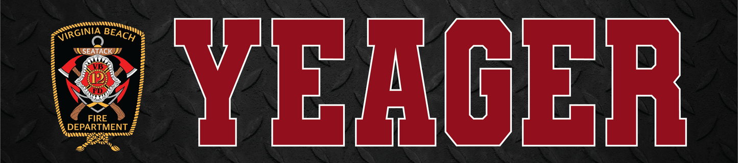 Turnout gear name plate