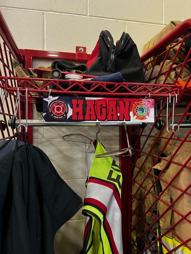 Turnout gear name plate