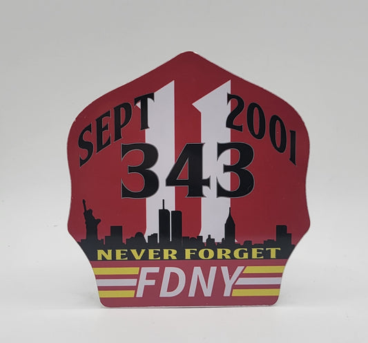 FDNY 911 Never Forget Firefighter MINI helmet shields. 3.5x3.5" thick aluminum