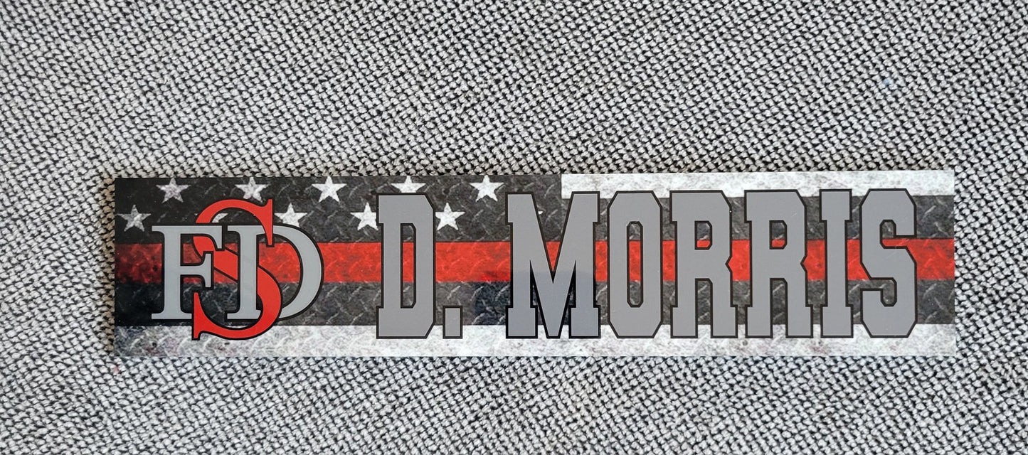 Turnout gear name plate