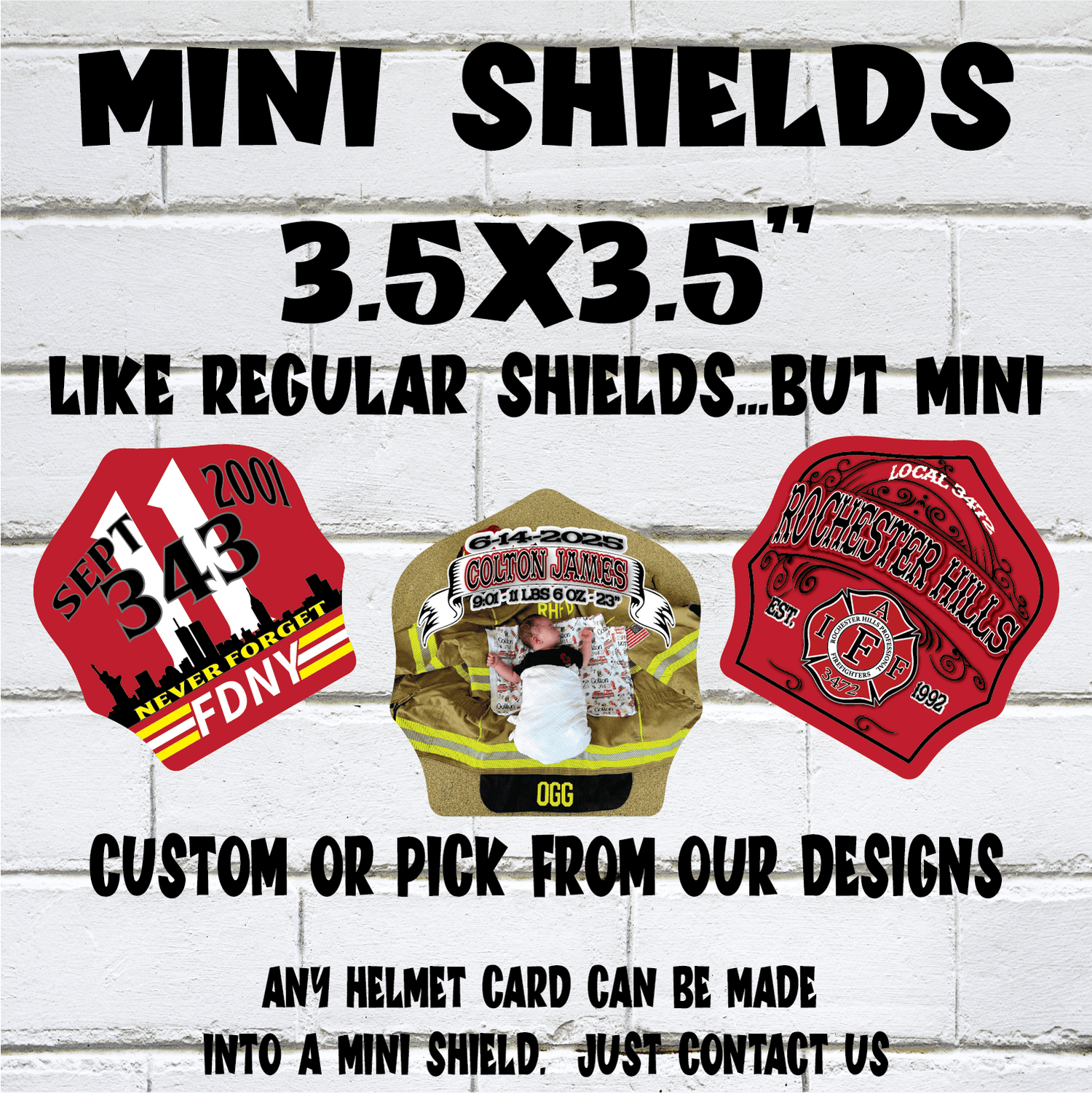 MINI firefighter helmet shields