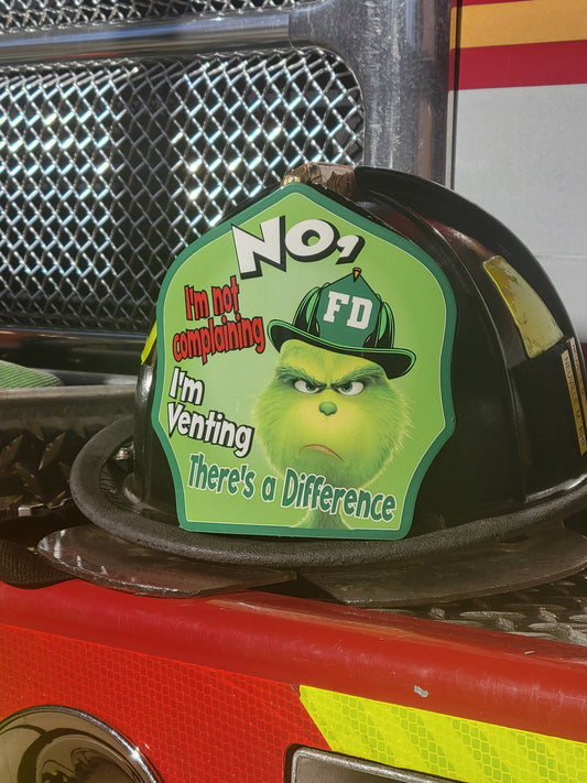 The Grinch firefighter helmet shield