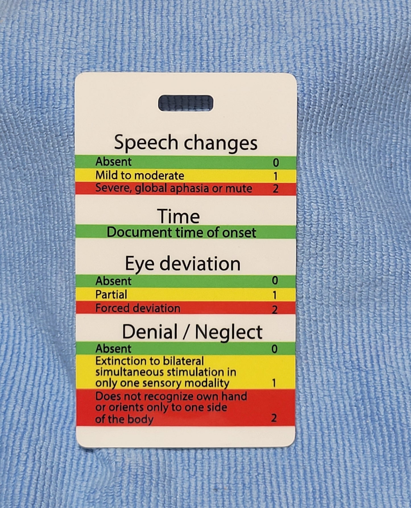FAST-ED stroke reference tags.