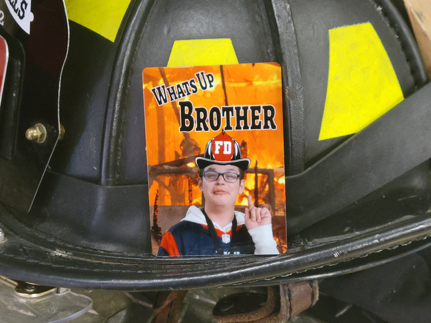 Bundle of three (3) firefighter metal playing cards.