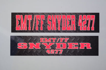 MAGNETIC Locker Plates.  NEW Thin Red Line background