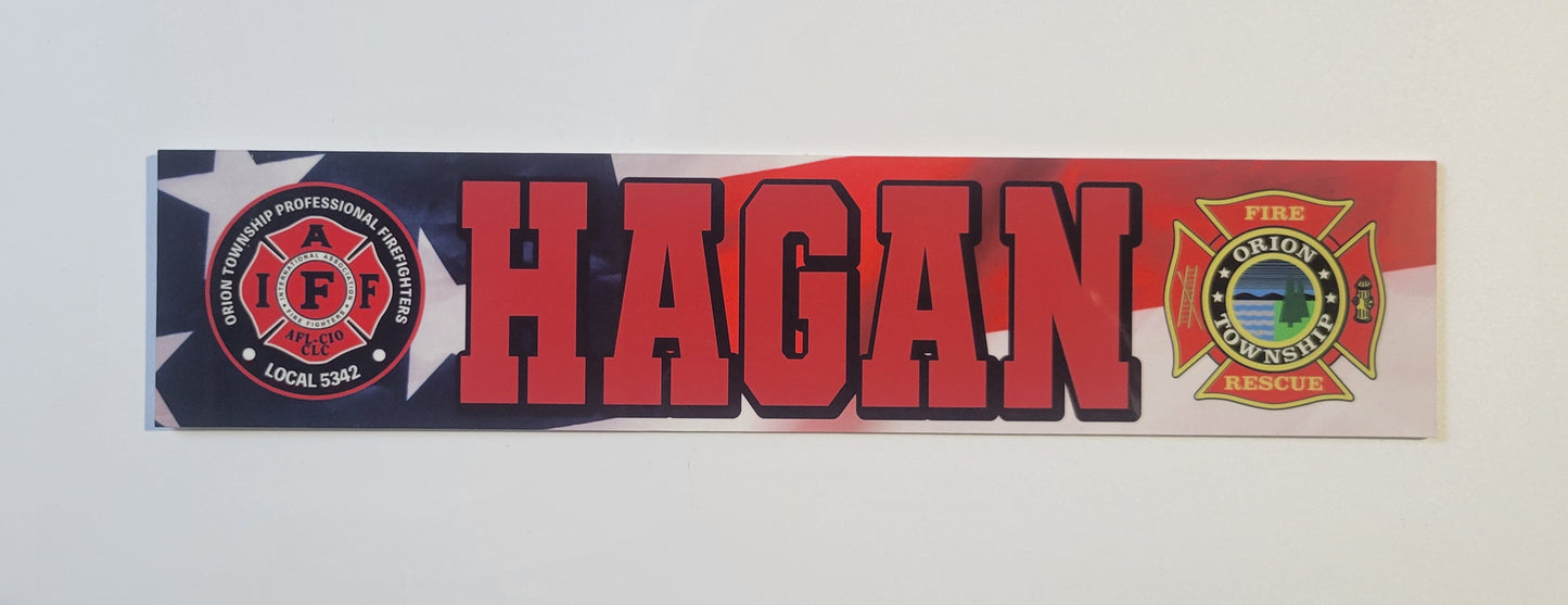 MAGNETIC Locker Plates.  NEW Thin Red Line background