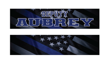 MAGNETIC Locker Plates.  NEW police design, thin blue line flag background